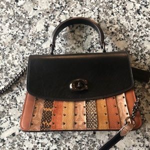 Coach Parker Top Handle Rivets Patchwork